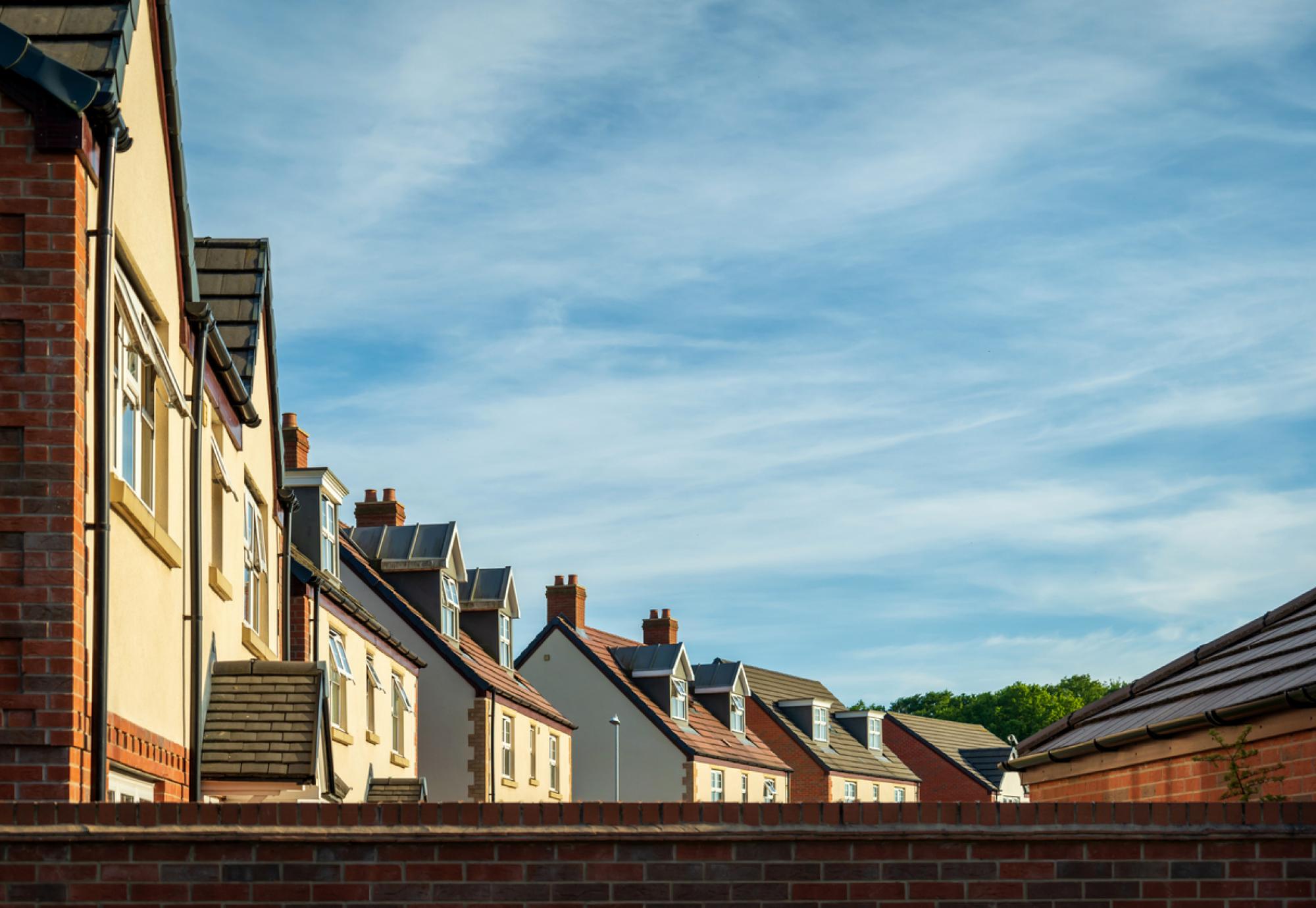 Affordable Homes Included In Eco Friendly Development Public Sector News   Row Of New Built Houses In England 